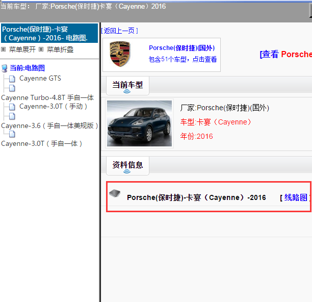 Porsche(保时捷)-卡宴（Cayenne）-2016[ 线路图 ]
