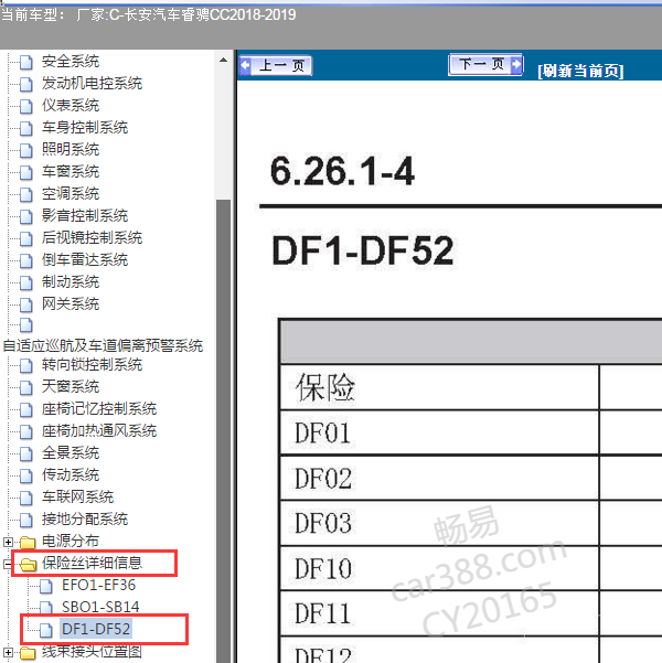 2019年长安睿骋CC保险丝说明