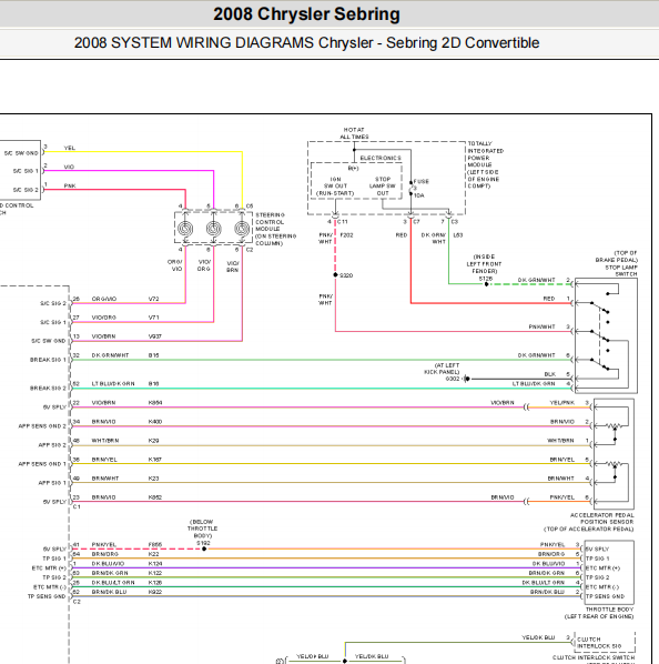 2008年铂锐方向盘及巡航定速电路图