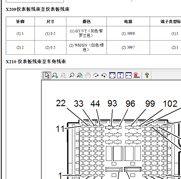 2010年君威仪表针脚