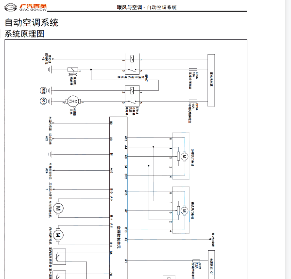 2015年广汽吉奥GX6空调电路图