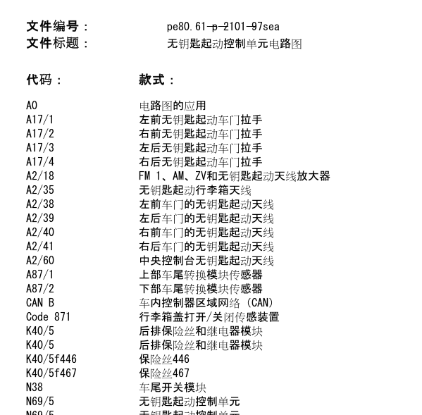 2014年奔驰S400无钥匙启动电路图