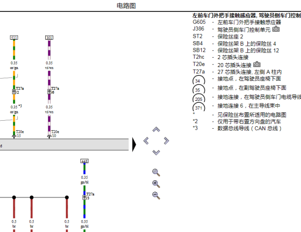 2012年奥迪A6门锁电路图