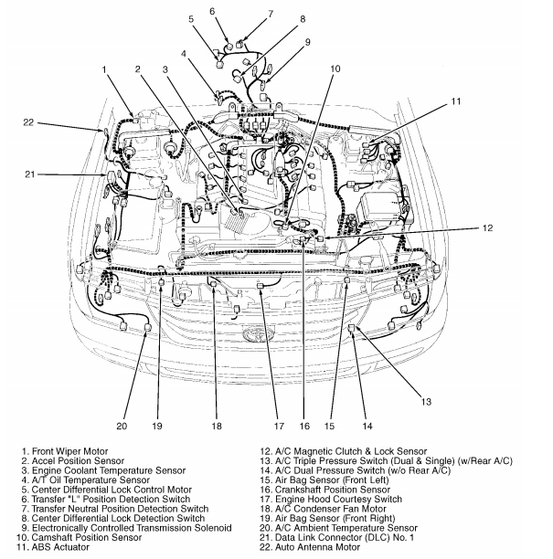 2002年丰田陆地巡洋舰水温传感器位置