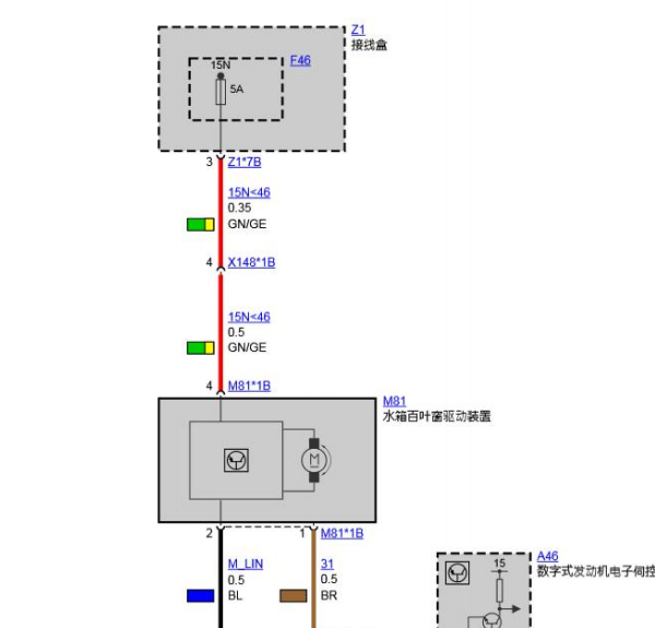 2009年宝马740LI百叶窗电路图