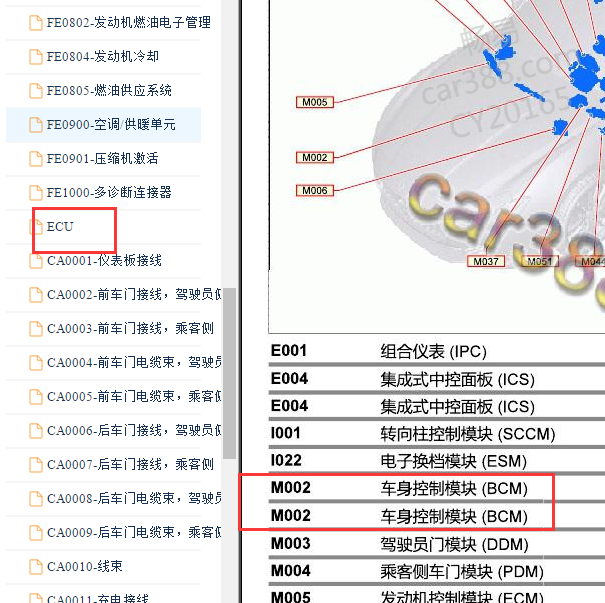 2014-2017年玛莎拉蒂吉博力车身控制模块位置