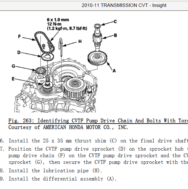 2010年本田INSIGHT 变速箱维修手册.