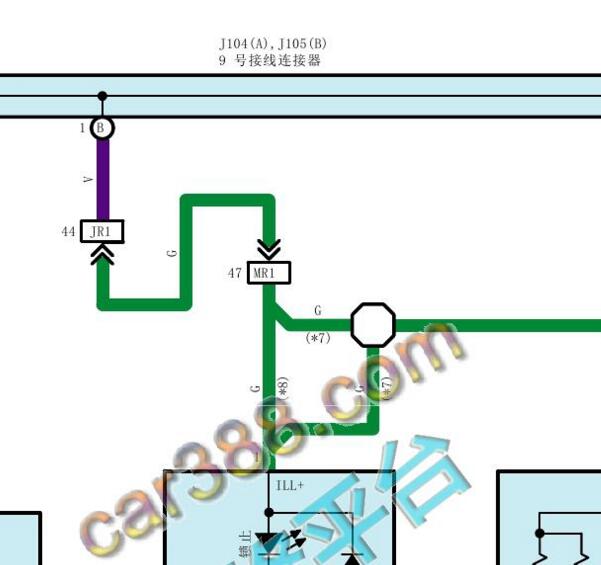 2020年雷克萨斯RX300 J104与J105电路图