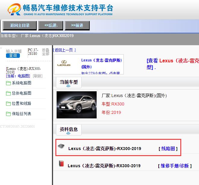  Lexus（凌志-雷克萨斯)-RX300-2019[ 线路图 ]   
