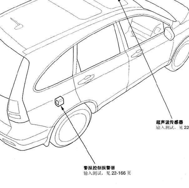2007-2009年本田CRV 防盗喇叭位置