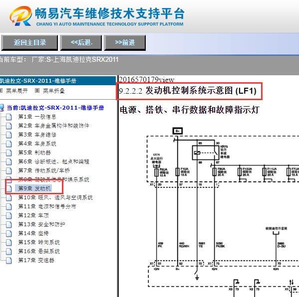 2011年凯迪拉克SRX发动机电路图