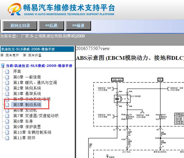 2008年凯迪拉克SLS赛威 ABS电路图