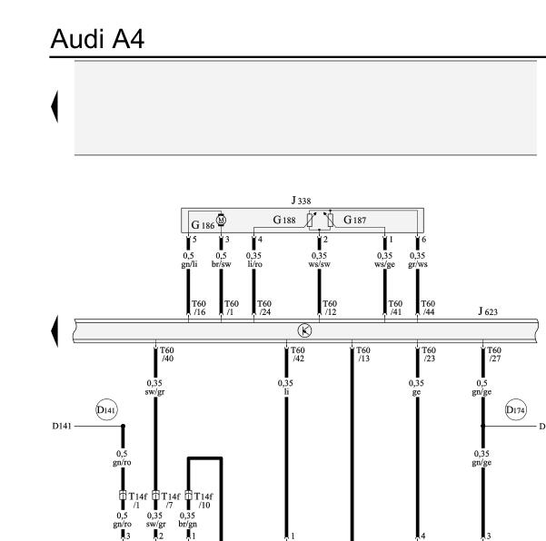 2013年奥迪A4 发动机燃油泵电路图