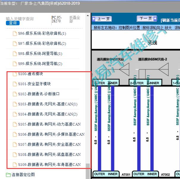 2018-2019年上汽集团(荣威)-i5通讯系统电路图