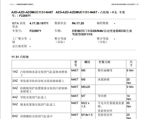 2010年宝马320i 发动机扭矩