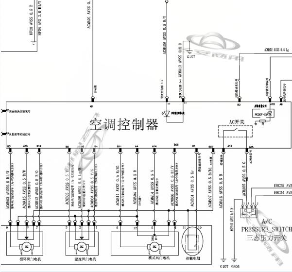2017年长安欧尚A800鼓风机电路图