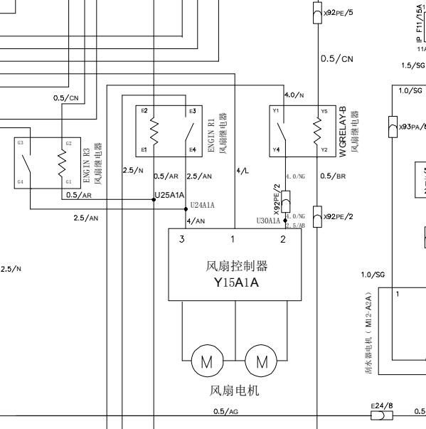 中华尊驰1.8风扇电路图
