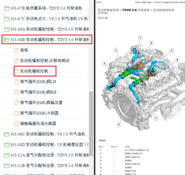 2010年路虎揽胜运动版真空软管走向图