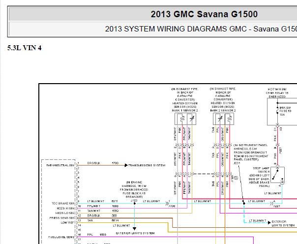 2013年GMC SAVANA发动机电路图