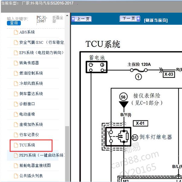 2016年海马S5变速箱电路图