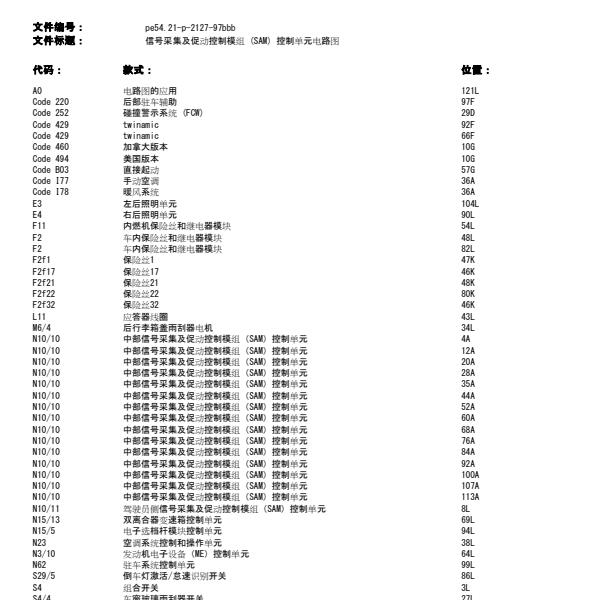 2016年奔驰SMART FORFOUR SAM电路图