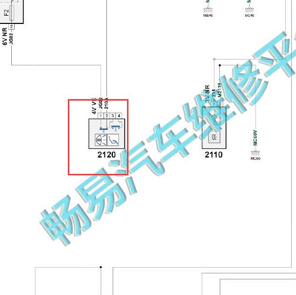 2013年标致3008 制动开关电路图.