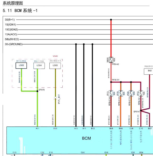 2019年大乘G60S  BCM电路图
