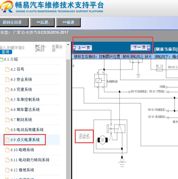 2016-2017年长安汽车CS35启动电路图