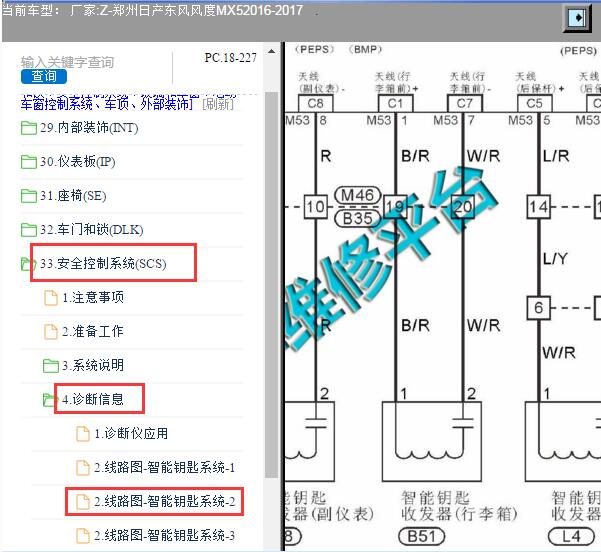 2016-2017年东风风度MX5后备箱电路图