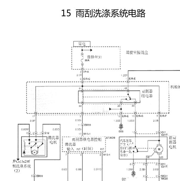 华泰圣达菲2.0雨刮电路图