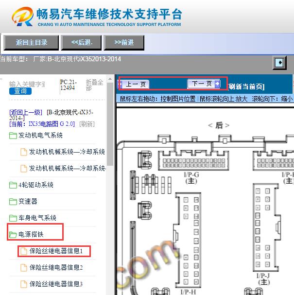 2013-2014年现代IX35室内接线盒针脚