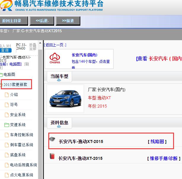 2015年长安逸动XT全车电路图