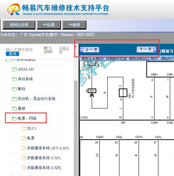2021年丰田塞纳  CAN总线电路图