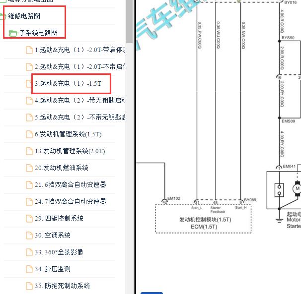 2017-2018年上汽名爵GS 启动电路图