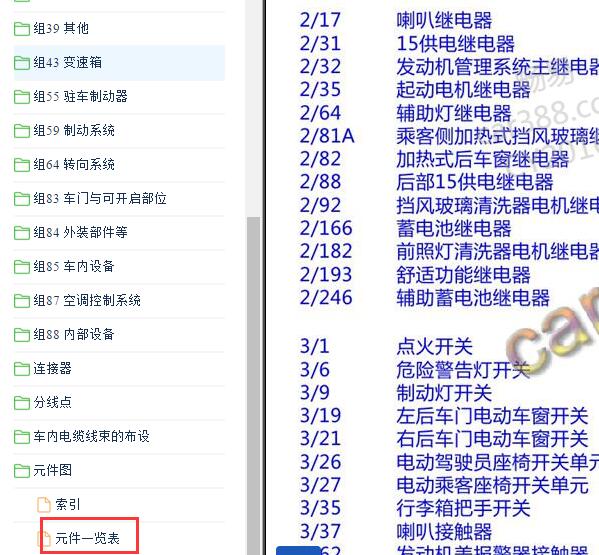 2019年沃尔沃S60L元件代码说明