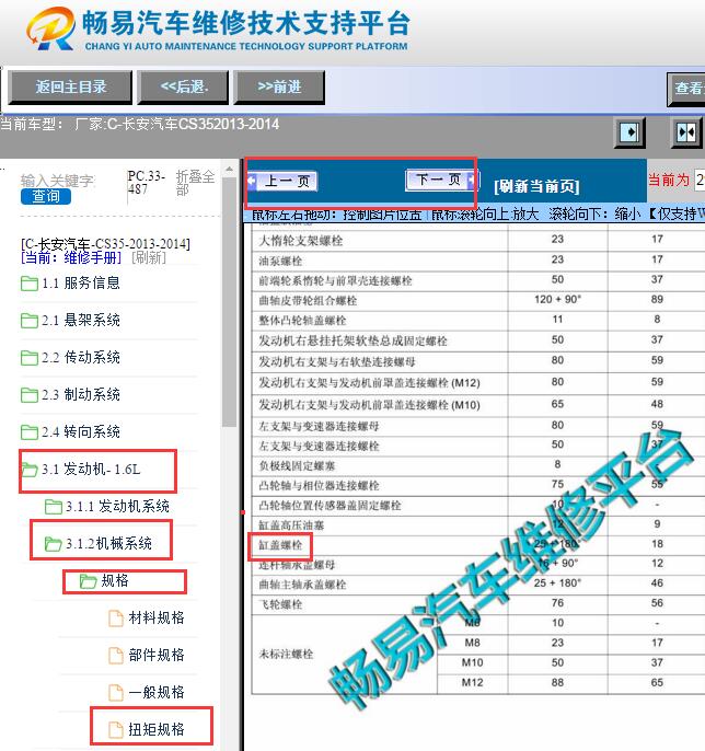 2013-2014年长安CS35 JL478QEE发动机缸盖扭矩