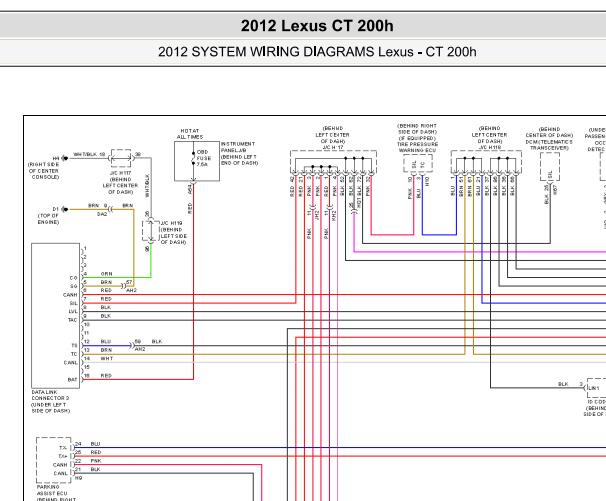 2012年雷克萨斯CT200h网络通讯电路图