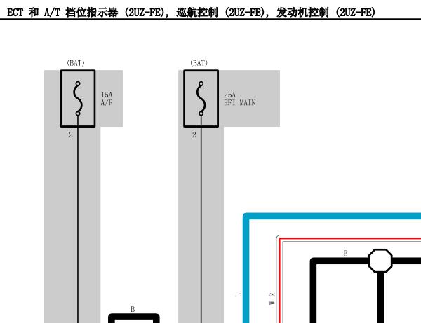 05年丰田酷路泽2UZ发动机电路图
