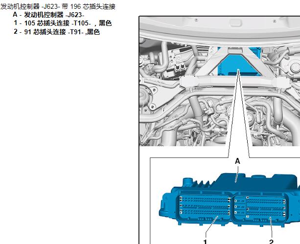 2013年奥迪A8发动机针脚和电路图