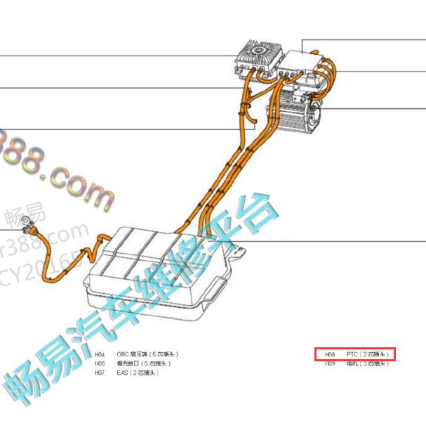 2017年北汽新能源PTC位置