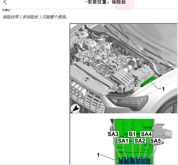 2019年奥迪Q3保险丝位置