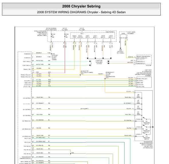 2008年克莱斯勒铂锐变速箱电路图及维修手册