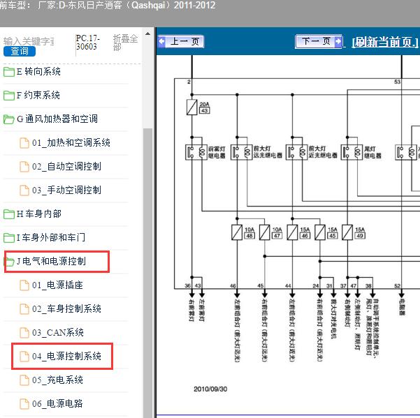 2011-2012年东风日产-逍客（Qashqai）保险电路图