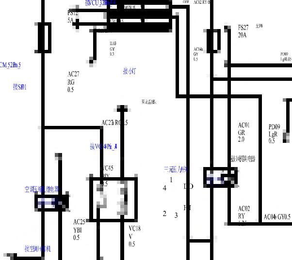 19年江淮帅铃I5压缩机电路图