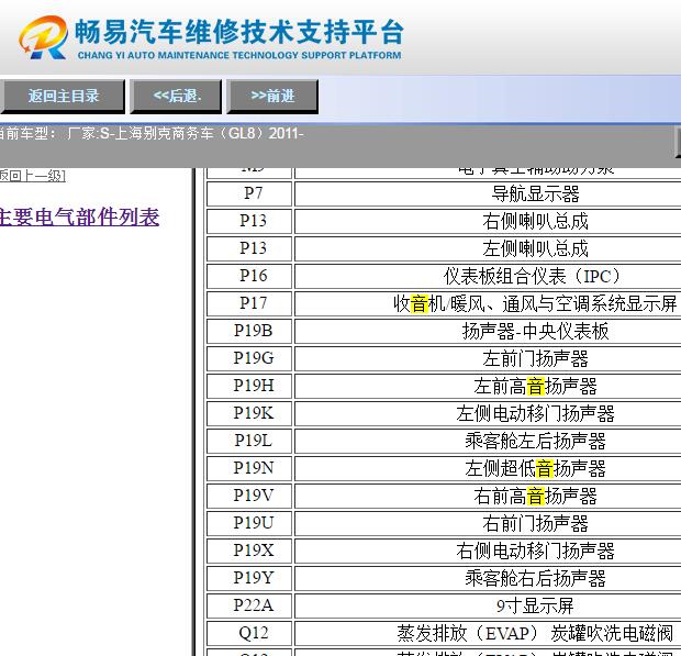 2011年别克GL8收音机音频模块位置