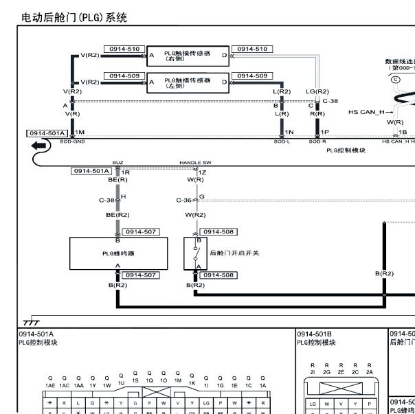 2017年马自达CX-5电动尾门电路图