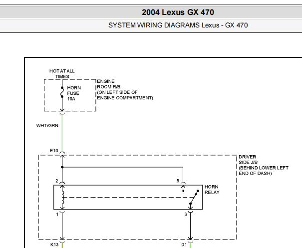 2004年雷克萨斯GX470喇叭电路图