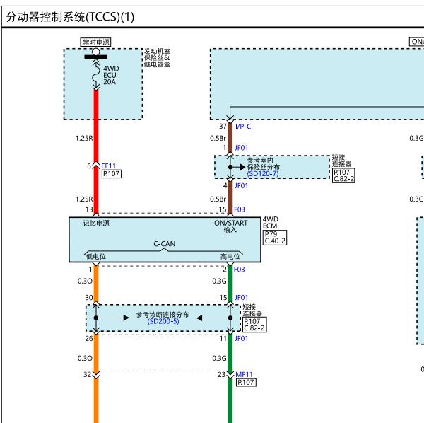 2012年现代胜达四驱电路图