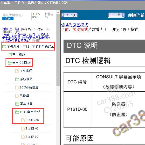 2021年东风日产-奇骏（X-TRAIL）P161D故障码资料