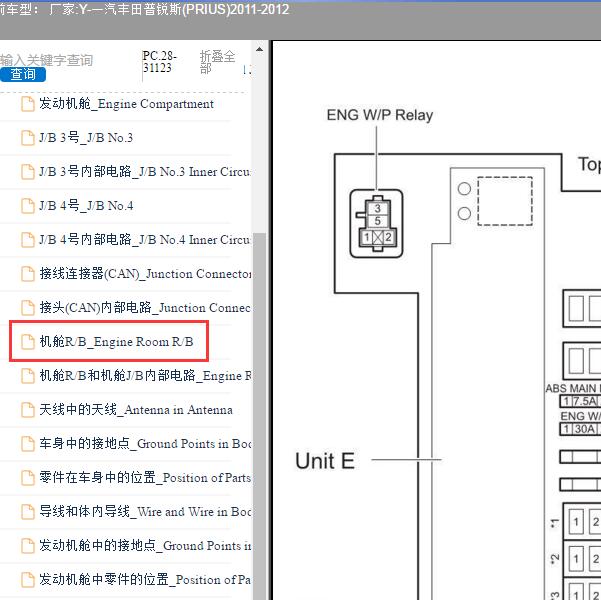 2011-2012年一汽丰田-普锐斯(PRIUS) 保险位置